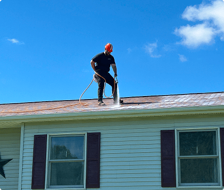 Roofer installing Roof Maxx